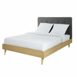 Lit Double Gris Anthracite En Eucalyptus, Couchage 160x200 -Doublures De Lit Soldes 2024 lit double gris anthracite en eucalyptus couchage 160x200 1000 2 7 199021 2