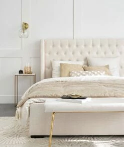 Lit Double Ivoire Avec Rangements, Couchage 160x200 -Doublures De Lit Soldes 2024 lit double ivoire avec rangements couchage 160x200 1000 11 10 199557 5