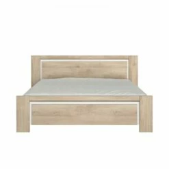 Lit Effet Bois Beige Couchage 140x190 -Doublures De Lit Soldes 2024 lit effet bois beige couchage 140x190 3