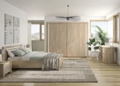 Lit Effet Bois Beige Couchage 140x190 -Doublures De Lit Soldes 2024 lit effet bois beige couchage 140x190 4