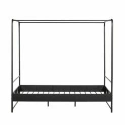 VTwonen Lit En Métal 160x200cm Noir -Doublures De Lit Soldes 2024 lit en metal 160x200cm noir 2