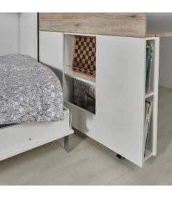Lit Escamotable 90x200 Avec Aménagement De Lit - L212 Cm - Blanc -Doublures De Lit Soldes 2024 lit escamotable 90x200 avec amenagement de lit l212 cm blanc 5