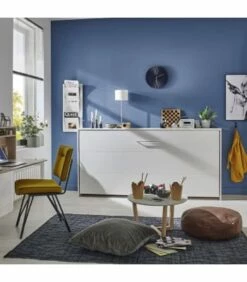 Lit Escamotable Horizontal 1 Place - 90x200 - Blanc -Doublures De Lit Soldes 2024 lit escamotable horizontal 1 place 90x200 blanc 4