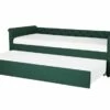 Lit Gigogne En Tissu Vert Foncé 80 X 200 Cm