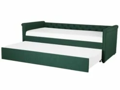 Lit Gigogne En Tissu Vert Foncé 80 X 200 Cm