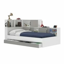 Lit Rangement 90x200 Effet Bois Gris -Doublures De Lit Soldes 2024 lit rangement 90x200 effet bois gris 2