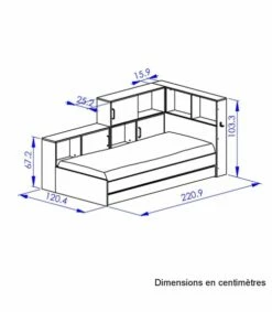 Lit Rangement 90x200 Effet Bois Gris -Doublures De Lit Soldes 2024 lit rangement 90x200 effet bois gris 5