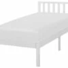 Lit Simple En Bois Solide Blanc 90x200