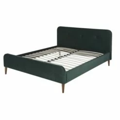 Lit Vintage 160x200 Avec Sommier à Lattes En Velours Vert Foncé, OEKO-TEX® -Doublures De Lit Soldes 2024 lit vintage 160x200 avec sommier a lattes en velours vert fonce oeko tex 1000 5 38 219798 4