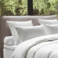 Oreiller COTON BIOLOGIQUE - 50% Duvet Canard Et Oie - Medium 50x75 Cm -Doublures De Lit Soldes 2024 oreiller coton biologique 50 duvet canard et oie medium 50x75 cm 1