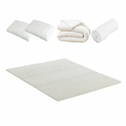 Pack Surmatelas + Protège Matelas + Couette + Oreiller 160x200