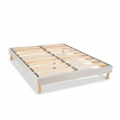 Sommier à Lattes En Bois Capitole 140x200 Coloris Gris Livré En Kit