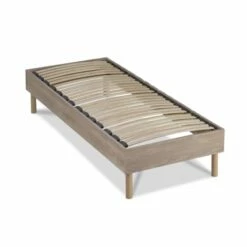 Sommier à Lattes En Kit Bois Couleur Naturelle 90x200