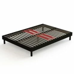 Sommier à Lattes En Kit Bois Couleur Noir 140x200 -Doublures De Lit Soldes 2024 sommier a lattes en kit bois couleur noir 140x200 nuit