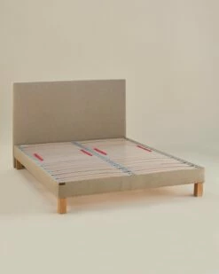 Sommier Bibloc à Lattes Apparentes En Lin 2x100x200 -Doublures De Lit Soldes 2024 sommier bibloc a lattes apparentes en lin 2x100x200 2