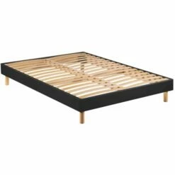Sommier Déco En Kit à Lattes Enduit Anthracite 140x190