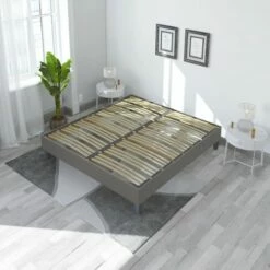 Sommier En Kit Gris 140x200 -Doublures De Lit Soldes 2024 sommier en kit gris 140x200 5