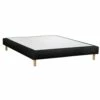 Sommier Tapisser Noir 160x200cm + 5 Pieds Made In France