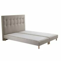 Sommier Tapissier + Tete De Lit Capitonnée Camel 180x200 -Doublures De Lit Soldes 2024 sommier tapissier tete de lit capitonnee beige 180x200 symbiose