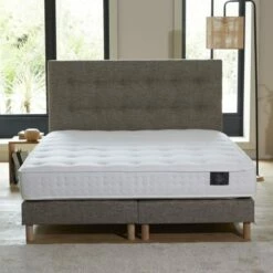 Sommier Tapissier + Tete De Lit Capitonnée Camel 180x200 -Doublures De Lit Soldes 2024 sommier tapissier tete de lit capitonnee camel 180x200 3