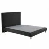 Sommier Tapissier + Tete De Lit Lisse Anthracite 160x200