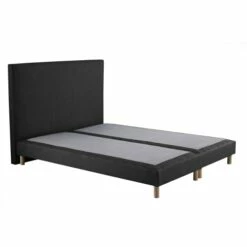 Sommier Tapissier + Tete De Lit Lisse Anthracite 160x200 -Doublures De Lit Soldes 2024 sommier tapissier tete de lit lisse anthracite 160x200 3