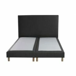Sommier Tapissier + Tete De Lit Lisse Anthracite 160x200 -Doublures De Lit Soldes 2024 sommier tapissier tete de lit lisse anthracite 160x200 4