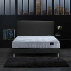 Sommier Tapissier + Tete De Lit Lisse Anthracite 160x200 -Doublures De Lit Soldes 2024 sommier tapissier tete de lit lisse anthracite 160x200 5