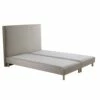 Sommier Tapissier + Tete De Lit Lisse Beige 140x190