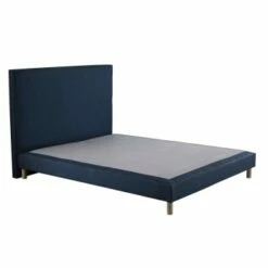 Sommier Tapissier + Tete De Lit Lisse Bleu Marine 140x190 -Doublures De Lit Soldes 2024 sommier tapissier tete de lit lisse bleu marine 140x190 crepuscule