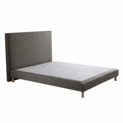 Sommier Tapissier + Tete De Lit Lisse Camel 160x200