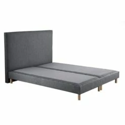 Sommier Tapissier + Tete De Lit Lisse Gris Souris 160x200 -Doublures De Lit Soldes 2024 sommier tapissier tete de lit lisse gris souris 160x200 3