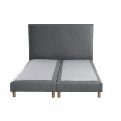 Sommier Tapissier + Tete De Lit Lisse Gris Souris 160x200 -Doublures De Lit Soldes 2024 sommier tapissier tete de lit lisse gris souris 160x200 4