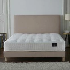 Sommier Tapissier + Tete De Lit Lisse Rose Poudré 140x190 -Doublures De Lit Soldes 2024 sommier tapissier tete de lit lisse rose poudre 140x190 3