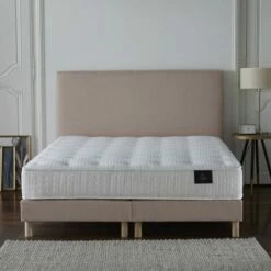 Sommier Tapissier + Tete De Lit Lisse Rose Poudré 140x190 -Doublures De Lit Soldes 2024 sommier tapissier tete de lit lisse rose poudre 140x190 4