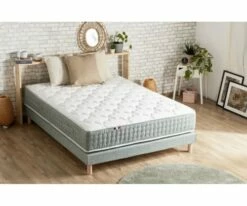 Sommier Tapissier Vert Celadon 160x200 -Doublures De Lit Soldes 2024 sommier tapissier vert celadon 160x200 5